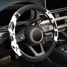 ZHOL Cow Print Steering Wheel Cover, Universal Fit 14.5-15 inch Premium Micro...