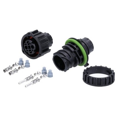 Kalitec KALI-2002 Rundstecker Set 2-polig DIN 72585 IP69K Gehäuse PBT GF30 48VDC