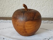 Holz Apfel Dose Deckeldose + Holz Ei Drechselarbeit Vintage Deko 11 cm