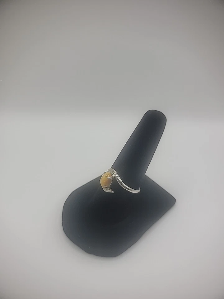 Anillo Vintage Plata de Ley 925 Plata 6 3/4 Ojo de Tigre Piedra Ovalado Joyería Foto 3 de 4