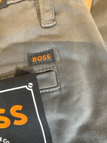 HUGO BOSS STRETCH COTTON SATIN SUMMER WEIGHT CHINOS SZ 38/32 GREY BNWT RRP £129 - Picture 4 of 7
