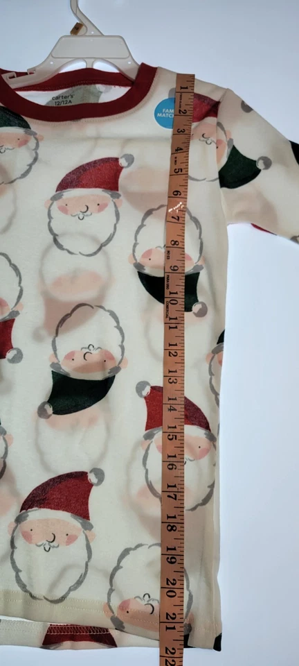 Carter's Conjunto Pijama Niños Algodón Navidad Blanco Talla 12 Papa Noel Foto 4 de 4