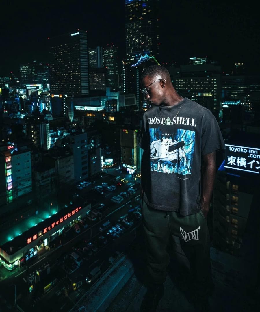 SAINT Mxxxxxx Saint Michael T-shirt L Black Ghost in the Shell image 4