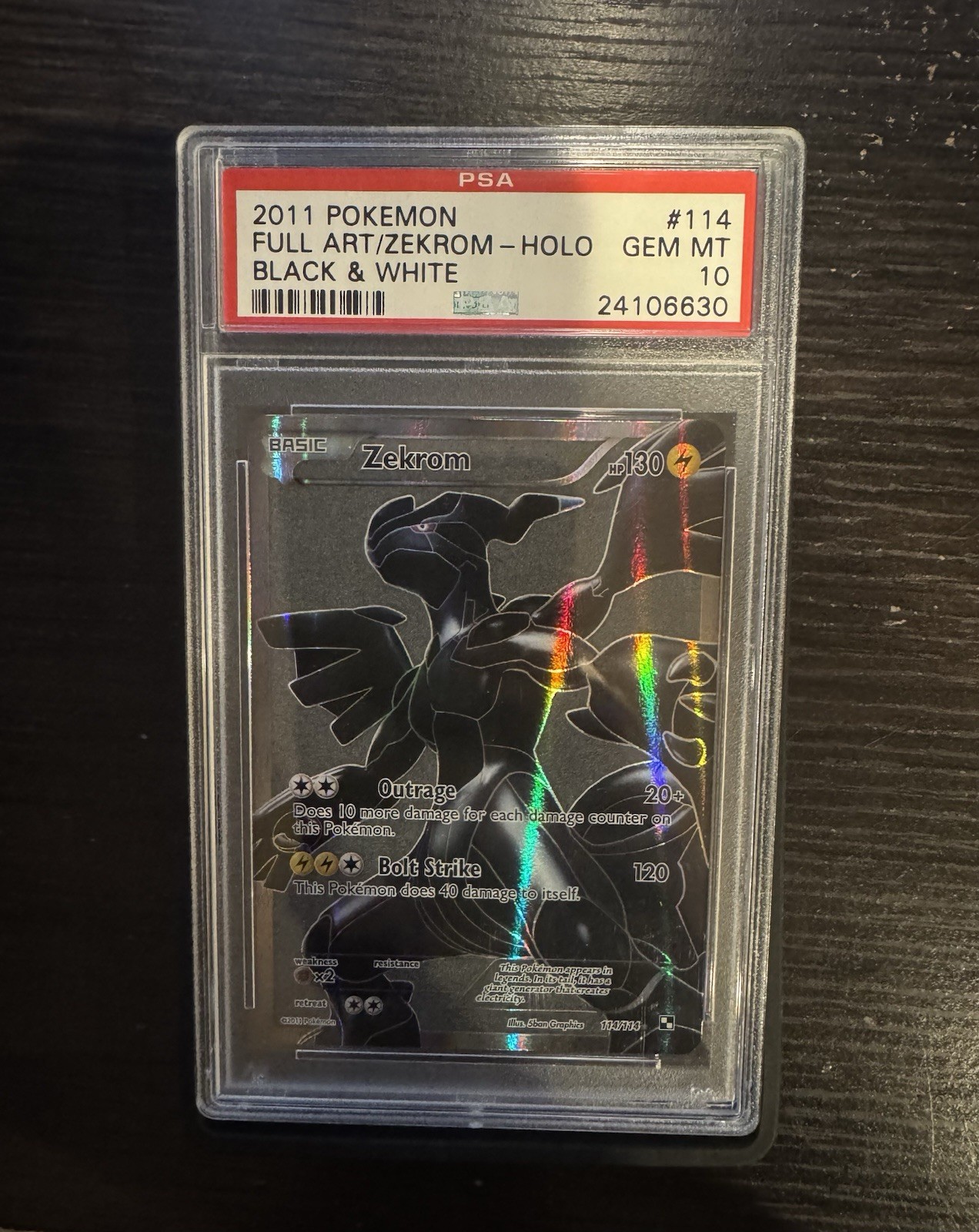 2011 POKEMON BLACK & WHITE 114/114 ZEKROM EX ULTRA RARE GRAY BACKGROUND PSA 10