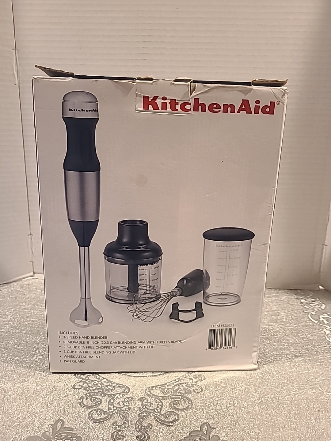 KitchenAid 3-Speed Immersion Hand Blender Silver Blend Chop 