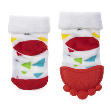 Soothing Teether Sock, Red Triangles