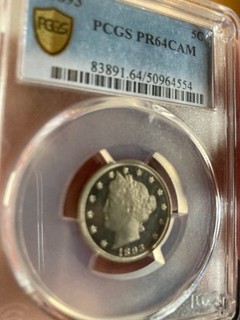 1893 5C Liberty Nickel PCGS PR64Cameo V Nickel