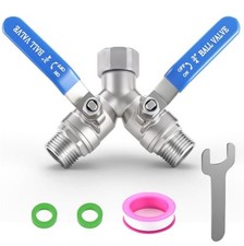304 Stainless Steel Garden Hose Splitter 2 Way Heavy Duty Full Flow Y Valve 3/4