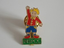 NSPCC pin badge boy waving