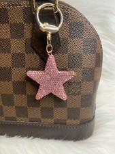 Bling Star Bag Charm Keychain Car Key Fob keyring Pink Color Rhinestone