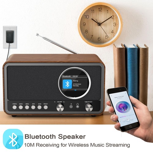DAB Radio DAB+, DAB Plus, FM, HiFi Speakers 5W, Headphone Jack, TFT... - Picture 7 of 9