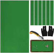 Pre-Cut Pool Table Felt Replacement Kit - 8Ft Billiard Cloth W/Gloves, Strips