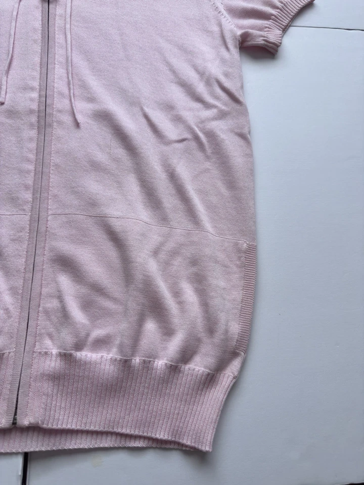 NUEVO CON ETIQUETAS Chaqueta con Capucha Lacoste Sport Para Mujer Cremallera Completa Manga Corta Rosa Talla 42 (US 10) Foto 3 de 4