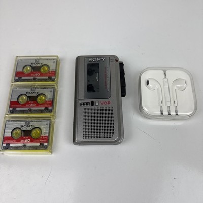 Sony M-570V Microcassette Recorder Clear Voice Plus VOR Tested Working W-3 Tapes