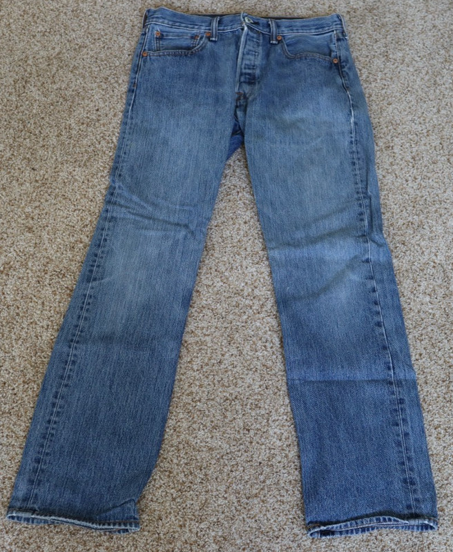 Levi's 501 Mens Straight Leg Jeans W32 L32 "light wear" Light Wash buttons 32x32