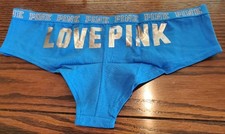 NWT VICTORIA'S SECRET PINK CHEEKSTER PANTIES LOVE PINK COTTON /SPDX 381236 2SR L