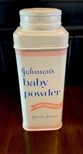 Vintage 1950s Mid Century Johnson’s Square Metal Baby Powder Tin - Unused