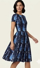 Oscar De La Renta brushstroke Cotton Blend Dress. Made In Italy.