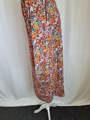 Weird Fish Pink Shafika Cotton Dress Weekend Orange Dloral Print UK22 3/4 e4077 - Picture 7 of 14