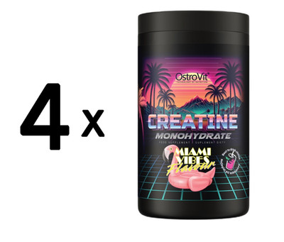 4 x OstroVit Creatine Monohydrate, Miami Vibes - 500g (20,00 EUR/kg)