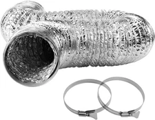 Cenipar 4" x 6ft Flexible Aluminum Dryer Vent Hose with Clamps