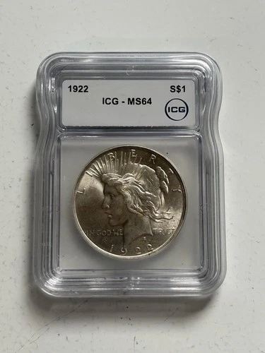 1922 S$1 Peace Dollar ICG MS64