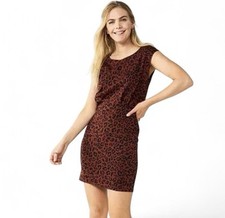 Nine West Dress Sz XL Leopard Print Sleeveless Knitted Work Office Closet Staple