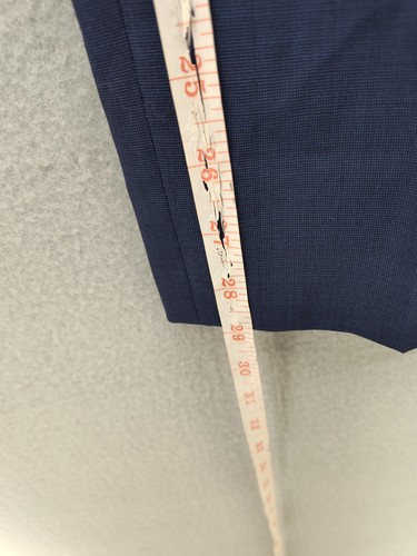 Jefferson Pant Mens 33R Blue 100% Wool Dress Pants Flat Front Regular Fit - Picture 11 of 19