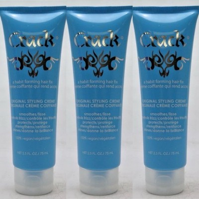 3 PK! ORIGINAL CRACK HAIR FIX STYLING CREAM LEAVE-IN TREATMENT 2.5 OZ ANTI-FRIZZ