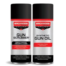 Birchwood Casey Gun Scrubber & Synthetic Gun Oil Aerosol Combo Pack 1.25Oz 33329