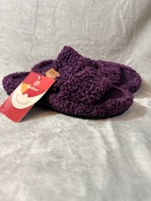 Everfoams Womens Fuzzy Open-Toe Slippers Soft Memory Foam Indoor House Size 7-8