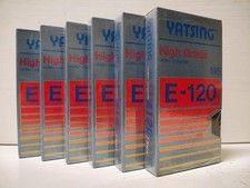 6 VIDEOCASSETTE VHS VERGINI YATSING HIGH GRADE E-120 DA 2 ORE / 120 MINUTI NUOVE