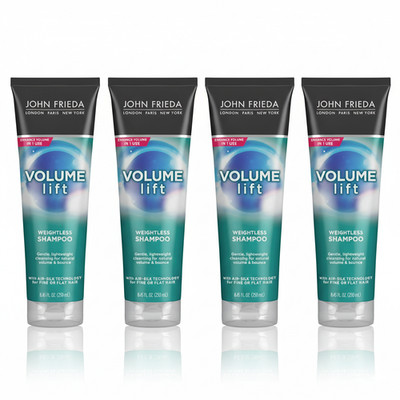 John Frieda VOLUME LIFT WEIGHTLESS SHAMPOO Fine or Flat Hair 8.45 oz 250ml 4PACK
