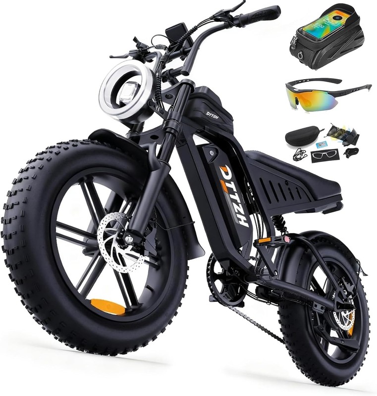 F6 1500W PEAK 33MPH Adult Fat Tire Ebike 48V 15.6Ah Full Susp 60Mi 330lb LCD NFC