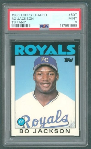 1986 Topps Traded Bo Jackson Limited Edition Tiffany RC #50T Royals PSA 9