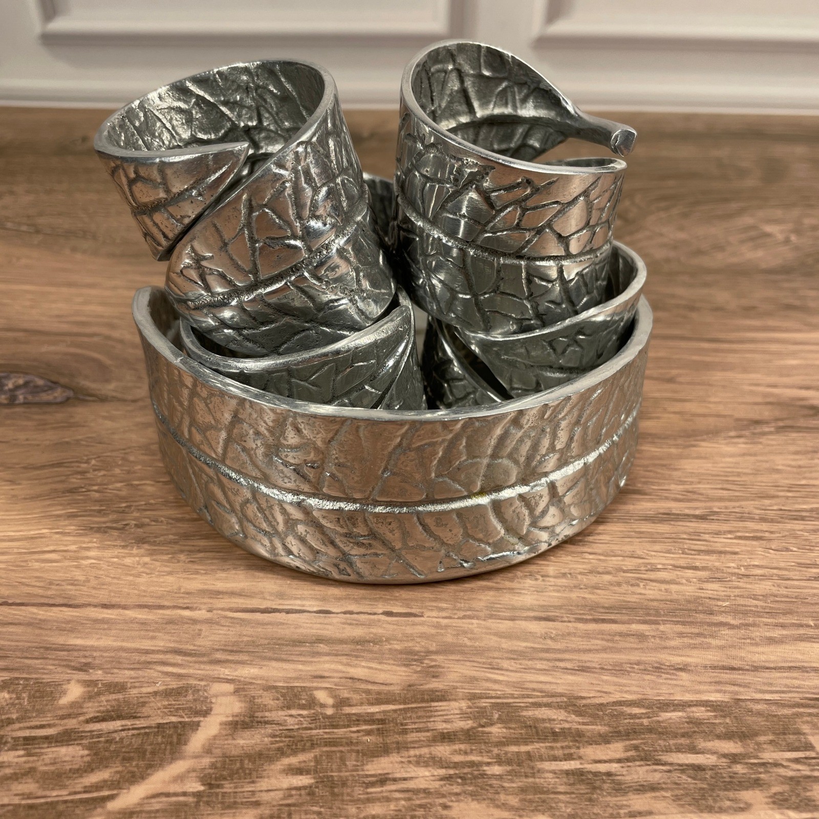 With Napkin Rings Set Of 6 Decor