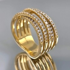 2Ct Round Cut Lab Created Diamond Women Wedding Band Ring 14k Yellow Gold Plated