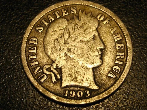 1903-O 90% Silver Barber Dime VG