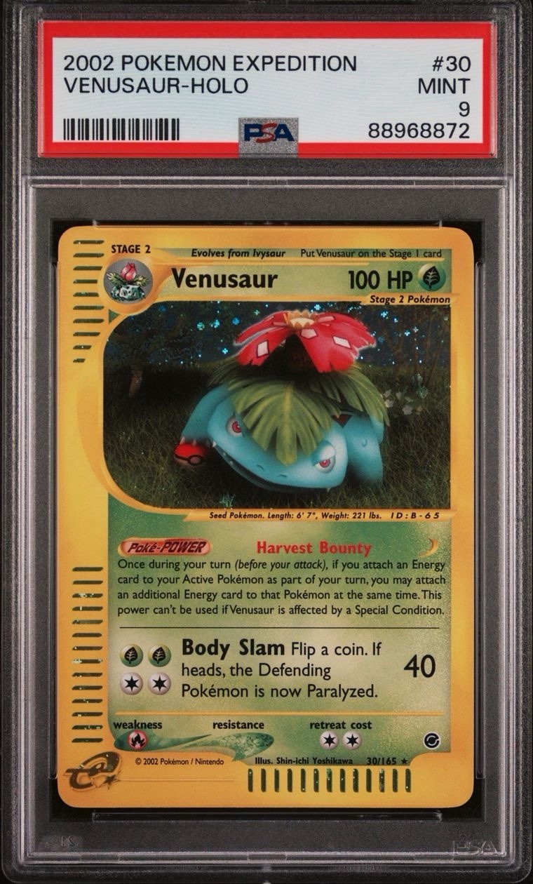 2002 Pokemon Expedition # 30 Venusaur Holo PSA 9 Card MINT Rare! Trusted Seller!