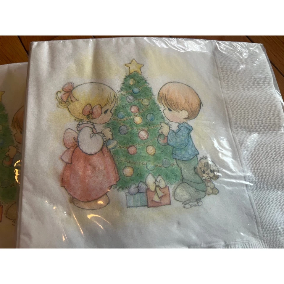 Precious Moments Christmas Napkins 1993 Hallmark 3 Ply Facial Tissues 32 - Image 2 of 4