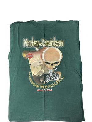 Harley Davidson St. Thomas US Virgin Islands Caribbean treasure Green t-shirt L