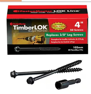 #ad FASTENMASTER TimberLok Hex Structural Wood Screws $45.99
