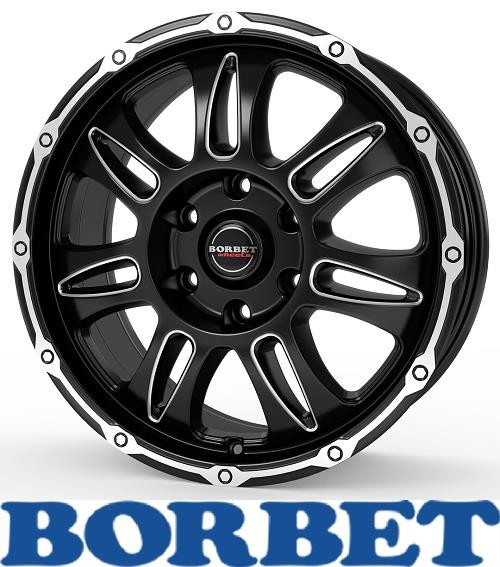 4X Borbet CW8 8X18 5/118,0 ET50 Black Rim Window Polished Matt-image