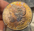 1878 S MORGAN DOLLAR GEM BU PROOF LIKE MONSTER RAINBOW TONER #2805