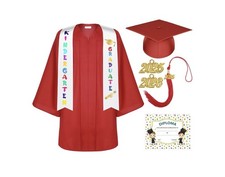 Unisex Matte Kindergarten Graduation Gown Cap Tassel Set with 2026 Charm Size 27