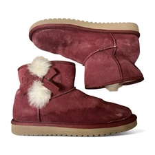 Koolaburra by UGG Women's Size 8 Victoria Mini Short Boot Burgundy Cozy Casual