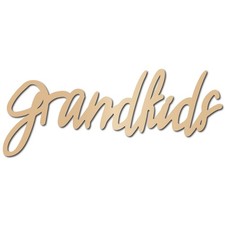 CREATCABIN Grandkids Laser Cut Wood Letter Sign Wall Decor Cutouts Unfinished Wo