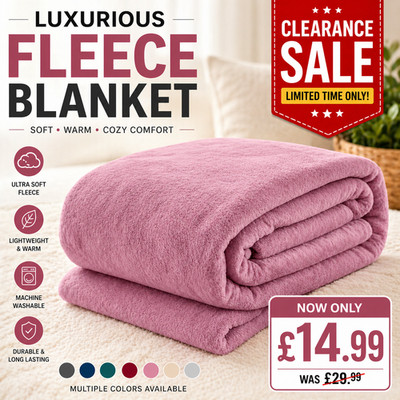 King Size Flanell Fleece Decke Extra Groß Kuschelig Weich Bett & Sofa Überwurf Verkauf UK
