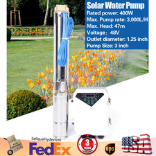 Solar Water Pump Submersible Deep Well Pump 48V DC Max Pump Rate 3,000l/H USA