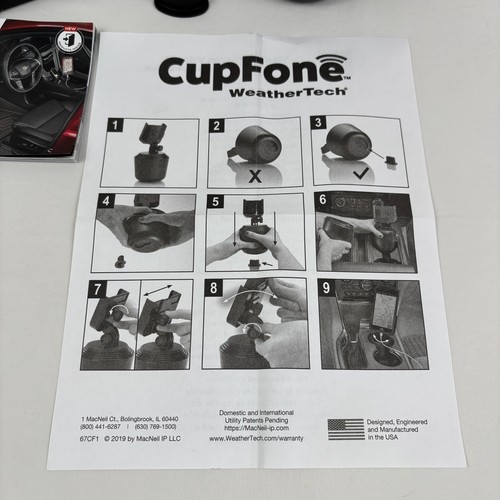 WeatherTech CupFone Porte-gobelet universel réglable support de voiture pour téléphones portables - Photo 7 sur 7